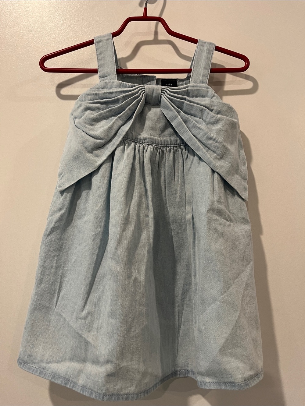 Baby GAP Light Blue Bow-Front Chambray Dress